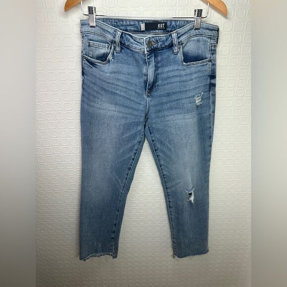 Kut from the Kloth Reese High Rise Ankle Straight Leg Women's Blue Jeans Size 6 - Picture 1 of 11